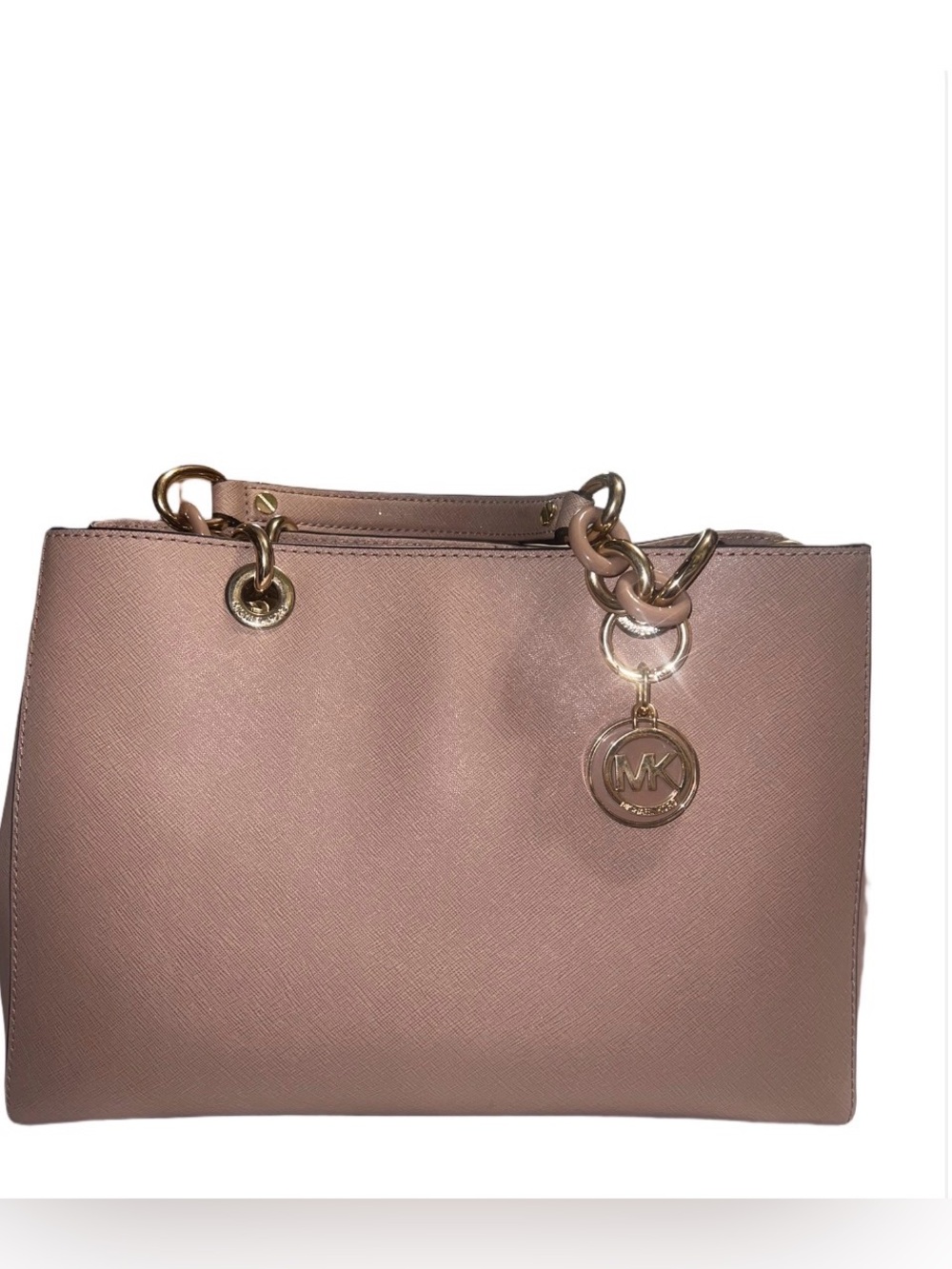 Michael Kors Blush Saffiano Leather Tote with Gold Hardware